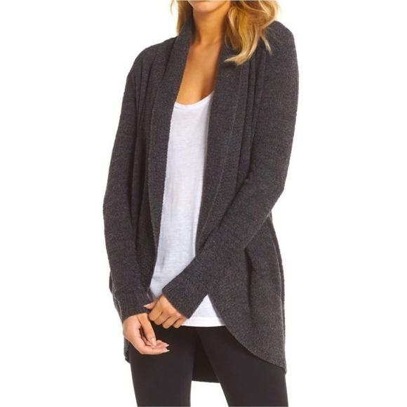 Barefoot Dreams Sweaters - Barefoot Dreams Women's Sweater Cozychic Lite‎ Circle Cardi Wrap Grey Brown Sz M
